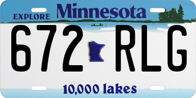 MN license plate 672RLG