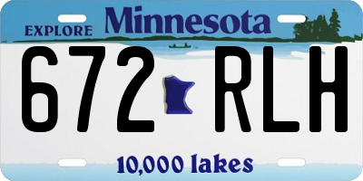 MN license plate 672RLH