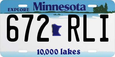 MN license plate 672RLI