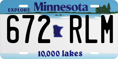 MN license plate 672RLM