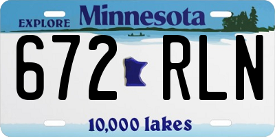MN license plate 672RLN