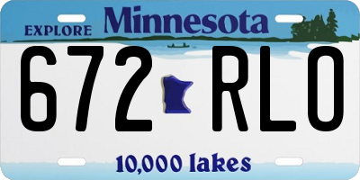 MN license plate 672RLO