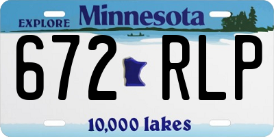 MN license plate 672RLP