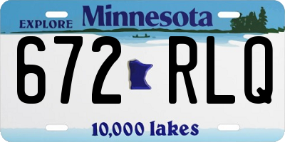 MN license plate 672RLQ