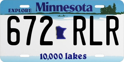 MN license plate 672RLR