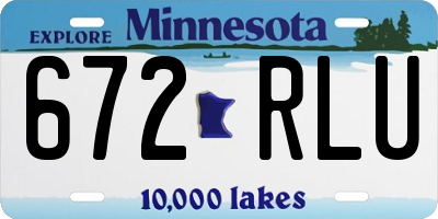MN license plate 672RLU