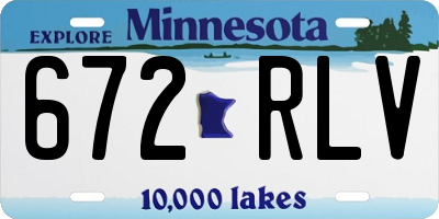 MN license plate 672RLV