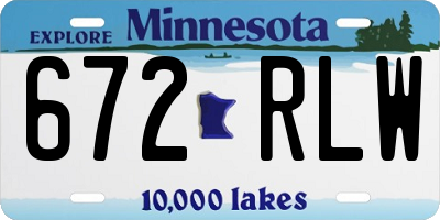 MN license plate 672RLW