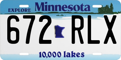 MN license plate 672RLX