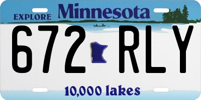 MN license plate 672RLY