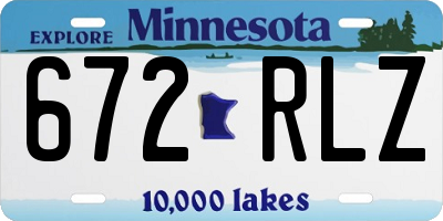 MN license plate 672RLZ