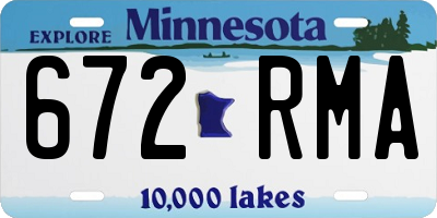 MN license plate 672RMA