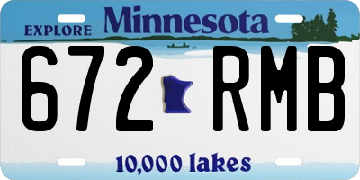 MN license plate 672RMB