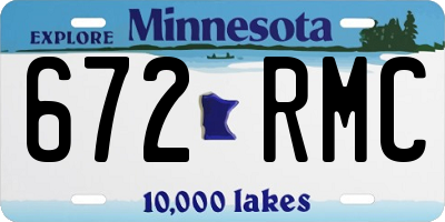 MN license plate 672RMC