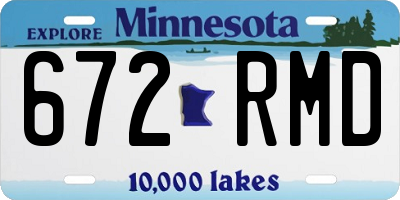 MN license plate 672RMD