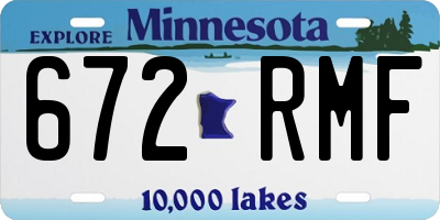MN license plate 672RMF