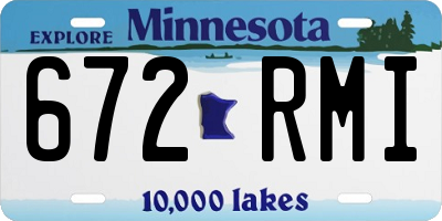 MN license plate 672RMI
