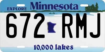 MN license plate 672RMJ