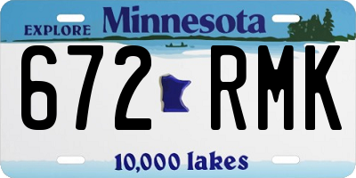 MN license plate 672RMK