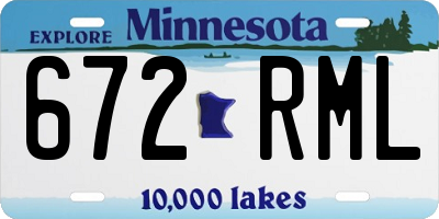 MN license plate 672RML