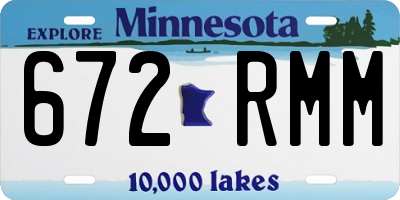 MN license plate 672RMM