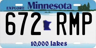 MN license plate 672RMP