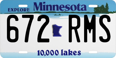 MN license plate 672RMS