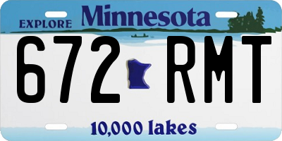 MN license plate 672RMT