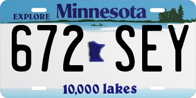 MN license plate 672SEY