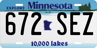 MN license plate 672SEZ