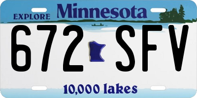 MN license plate 672SFV