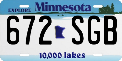 MN license plate 672SGB