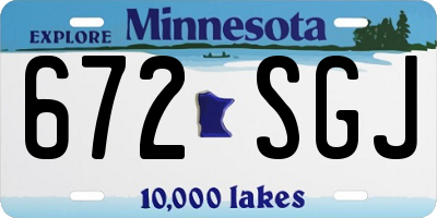 MN license plate 672SGJ