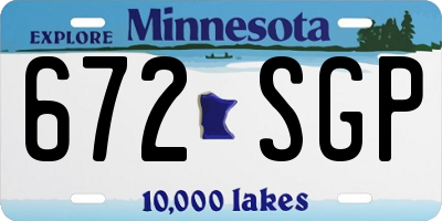 MN license plate 672SGP