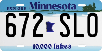 MN license plate 672SLO