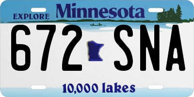 MN license plate 672SNA