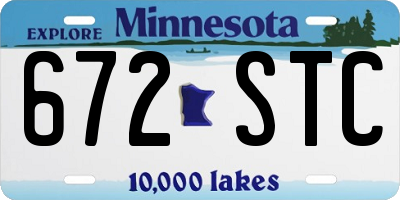 MN license plate 672STC