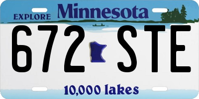 MN license plate 672STE