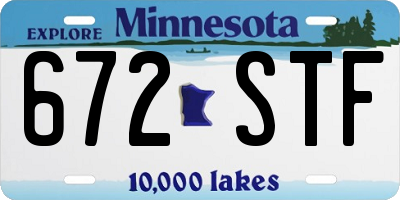 MN license plate 672STF