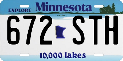 MN license plate 672STH
