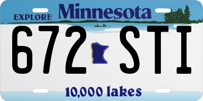 MN license plate 672STI