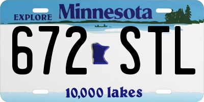 MN license plate 672STL