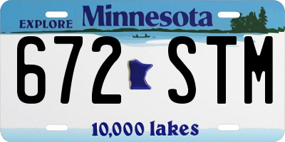 MN license plate 672STM