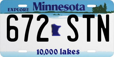 MN license plate 672STN