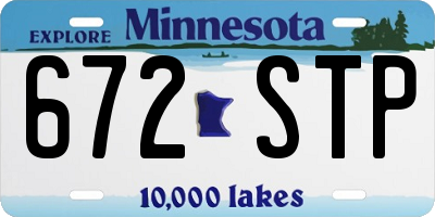 MN license plate 672STP