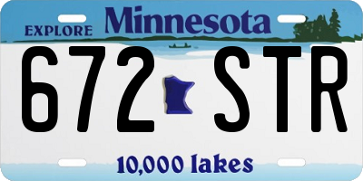 MN license plate 672STR