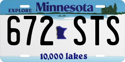 MN license plate 672STS