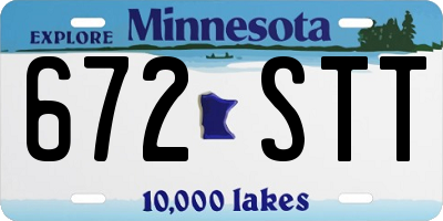 MN license plate 672STT