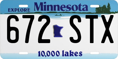 MN license plate 672STX