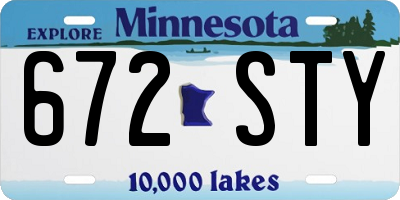 MN license plate 672STY
